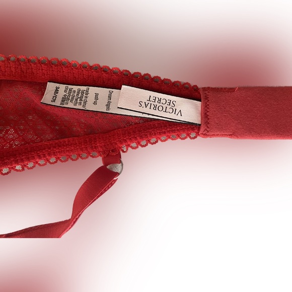 Victoria’s Secret Dream Angel Red Lace Push-up Bra - size 34B - Picture 3 of 3